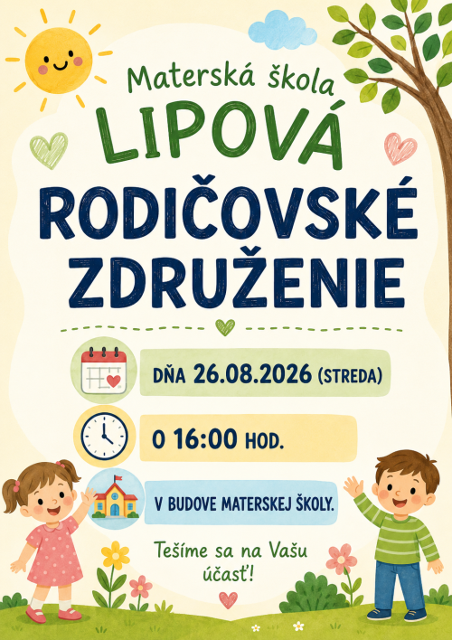 Pozvánka na rodičovské združenie MŠ